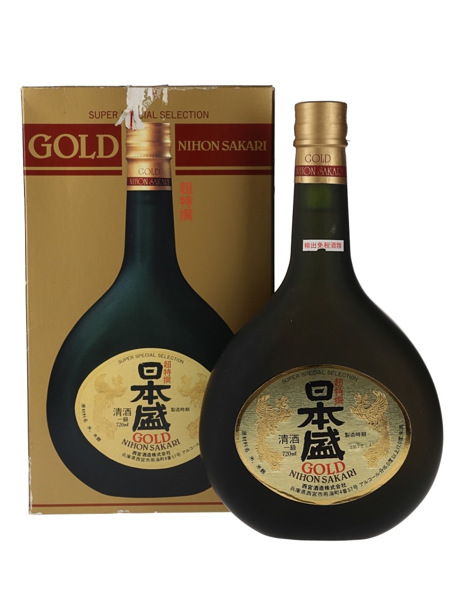 ☆レア☆ Nike 酒 金箔 Golden Heritage Sake 木箱入り Gold Nihon Sakari Japanese Sake - Lot 143427 - Buy/Sell Spirits Online
