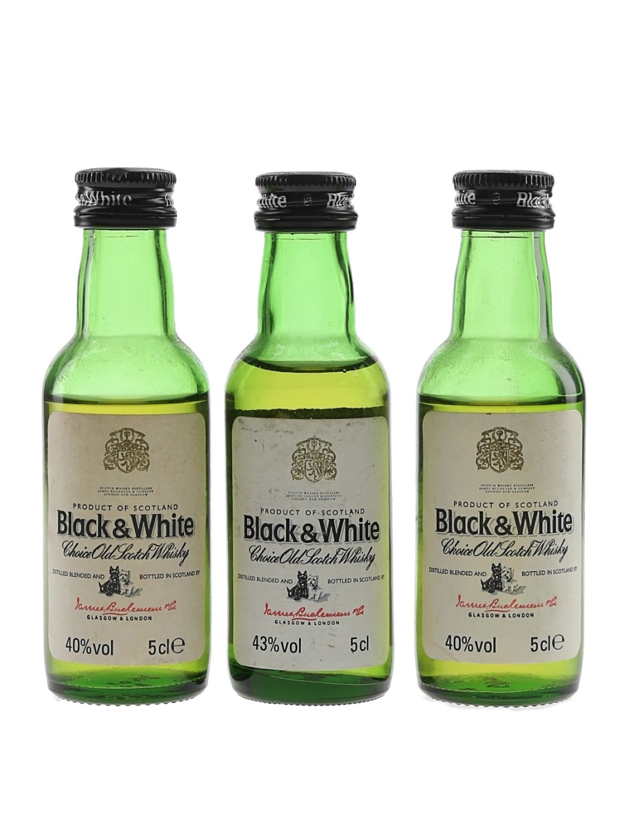 Buchanan's Black & White Bottled 1980s 3 x 5cl