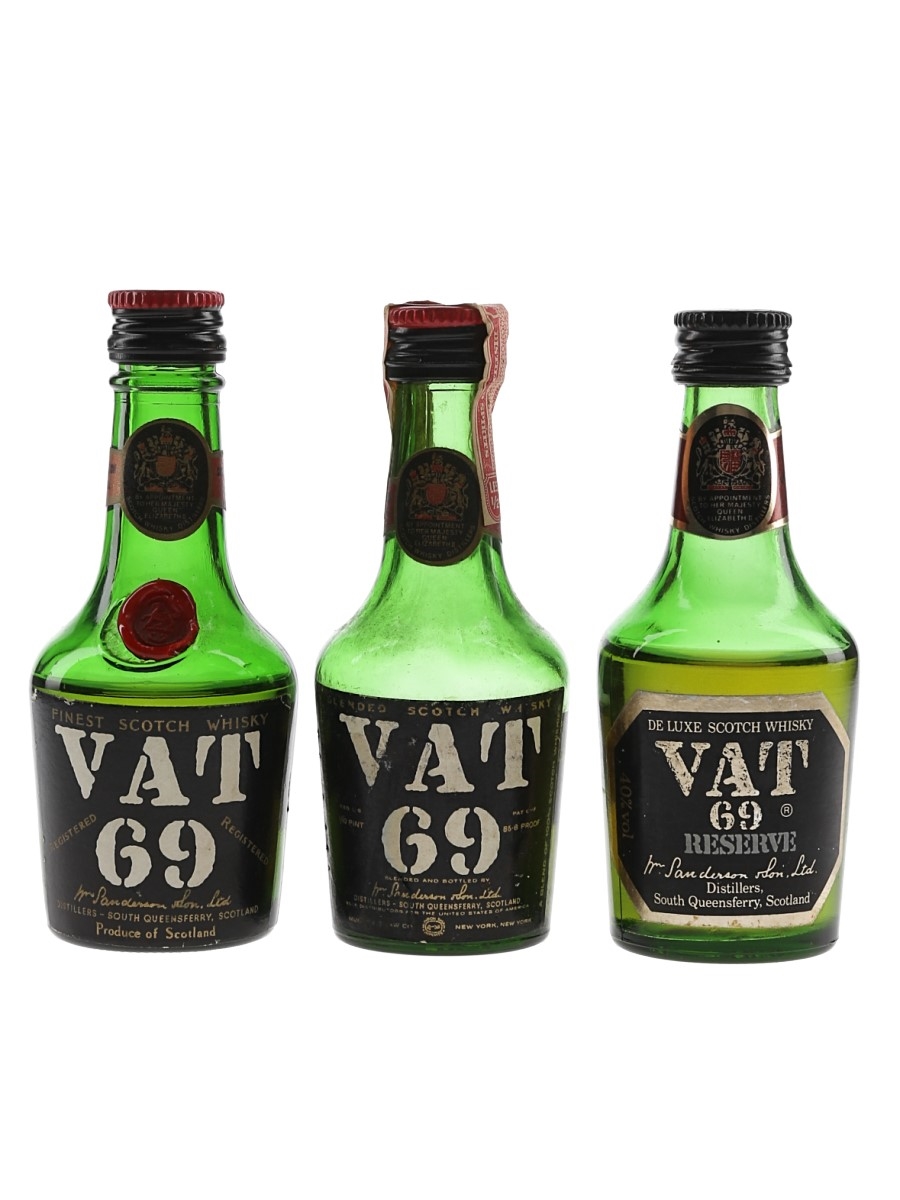 Vat 69 & Reserve Bottled 1960s-1970s 3 x 5cl / 40%