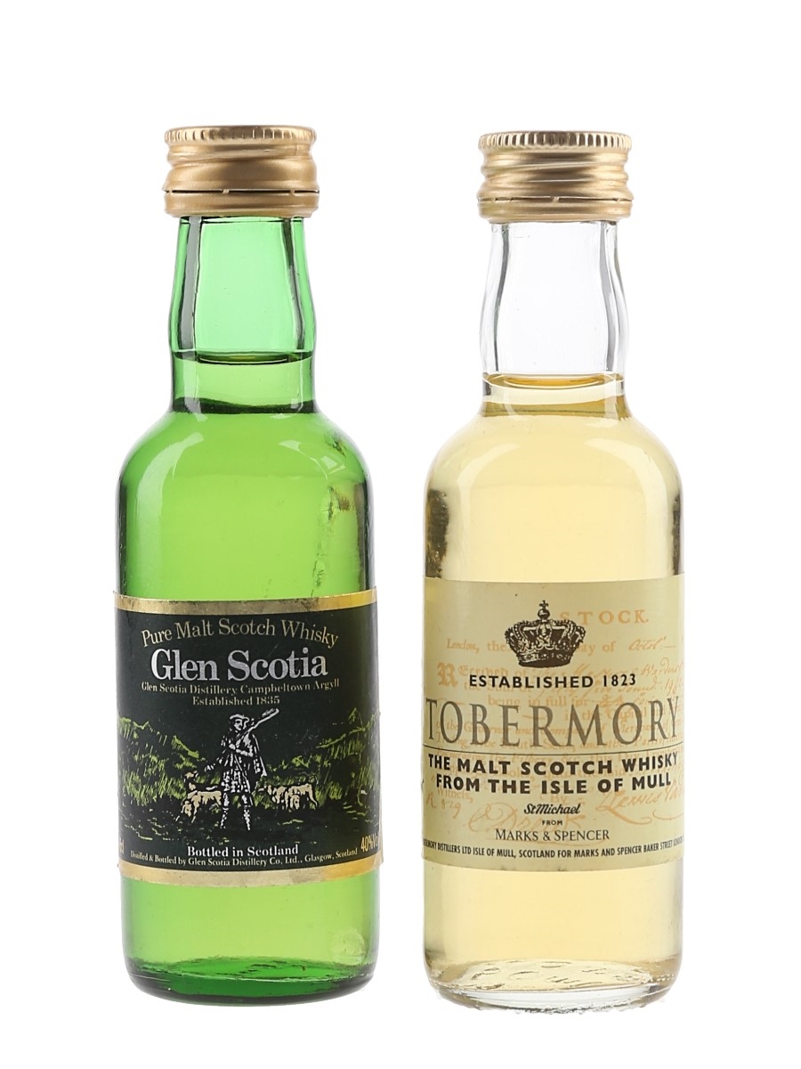 Glen Scotia & Tobermory Bottled 1980s 2 x 5cl / 40%