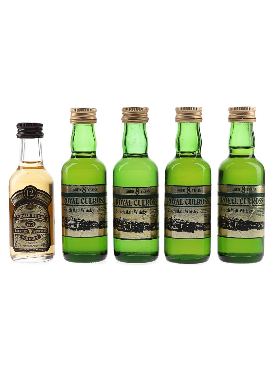 Chivas Regal 12 Year Old & Royal Culross 8 Year Old Bottled 1990s 5 x 5cl