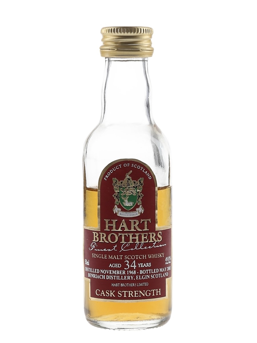 Benriach 1968 34 Year Old Bottled 2003 - Hart Brothers 5cl / 49.8%
