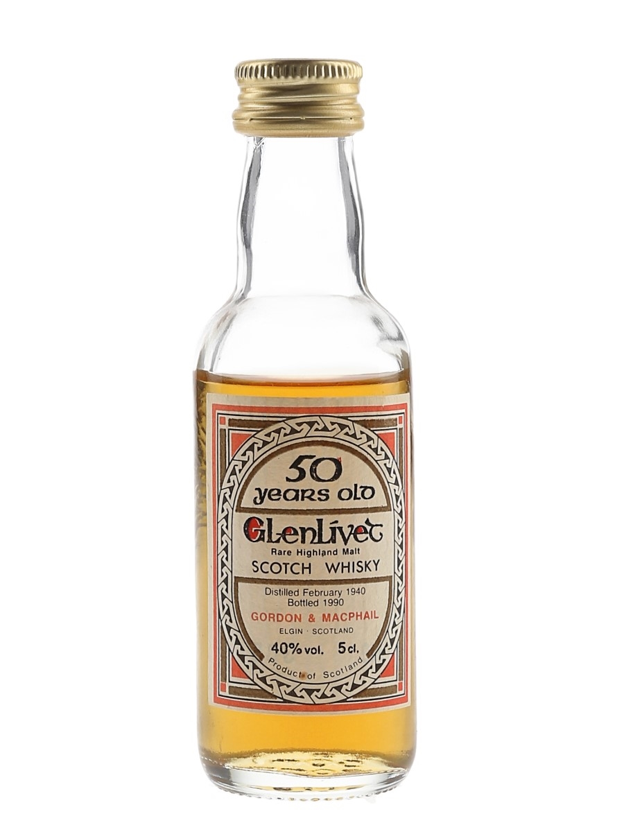 Glenlivet 1940 50 Year Old Bottled 1990 - Gordon & MacPhail 5cl / 40%