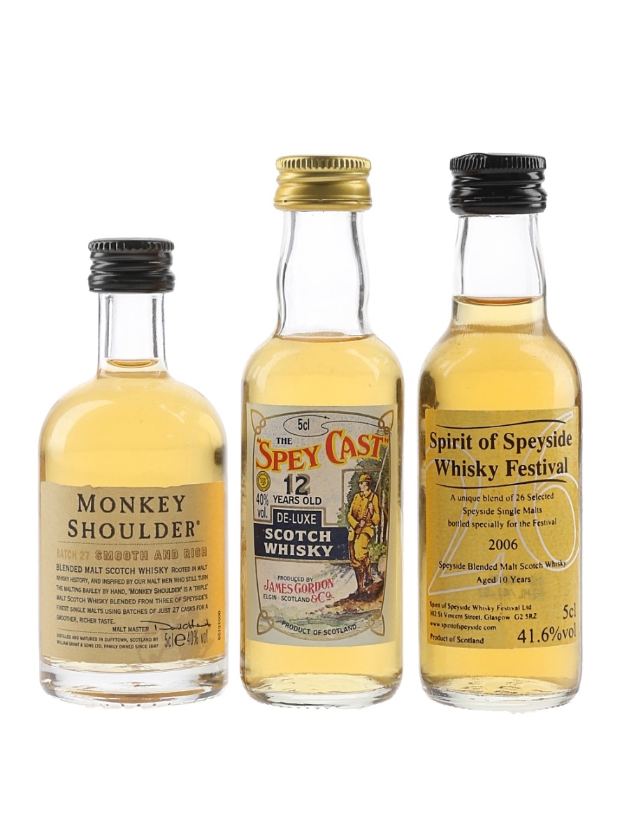 Monkey Shoulder, Spey Cast 12 & Spirit Of Speyside Whisky Festival 2006  3 x 5cl