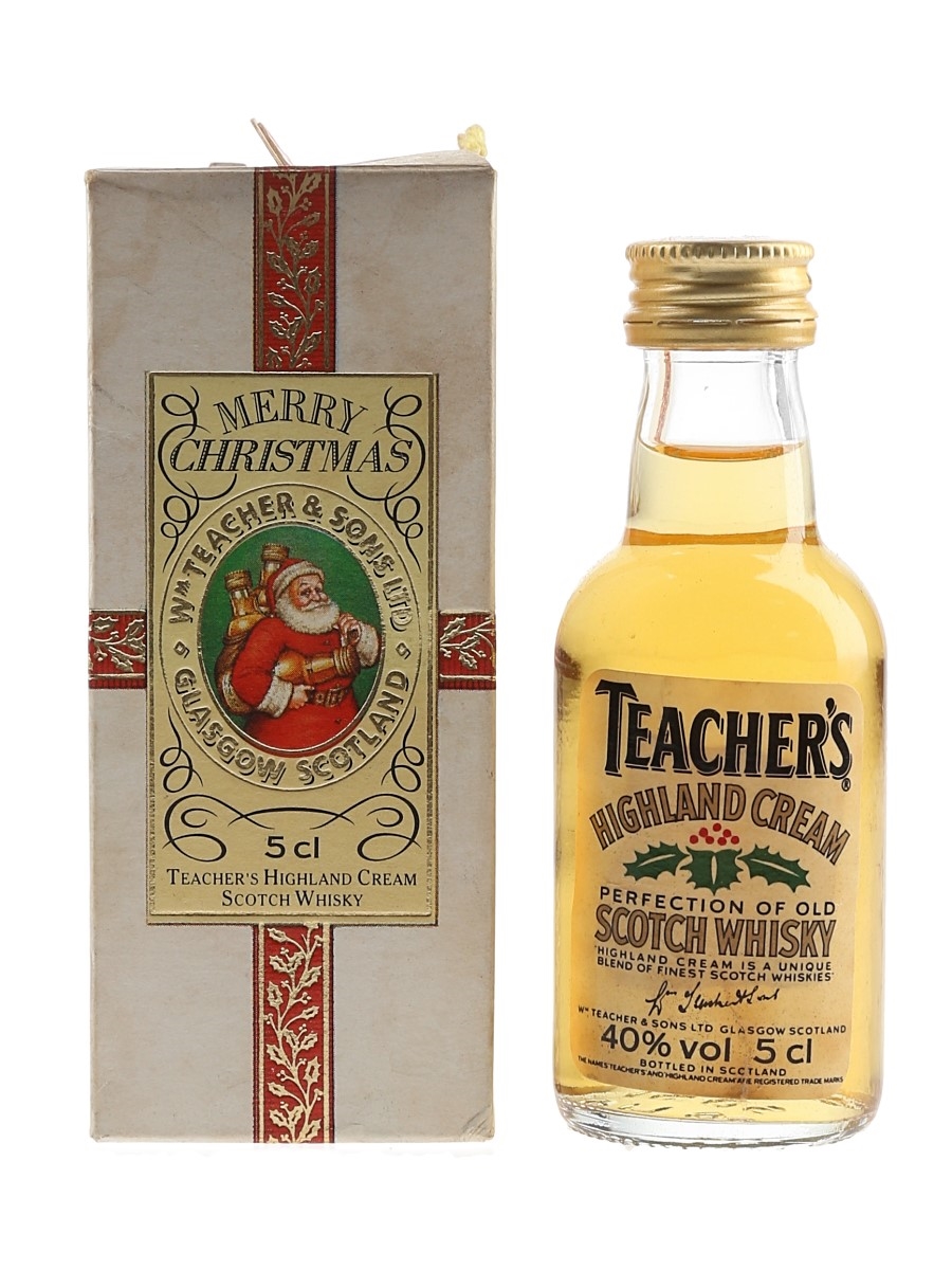Teacher's Highland Cream Bottled 1980s - Merry Christmas 5cl / 40%