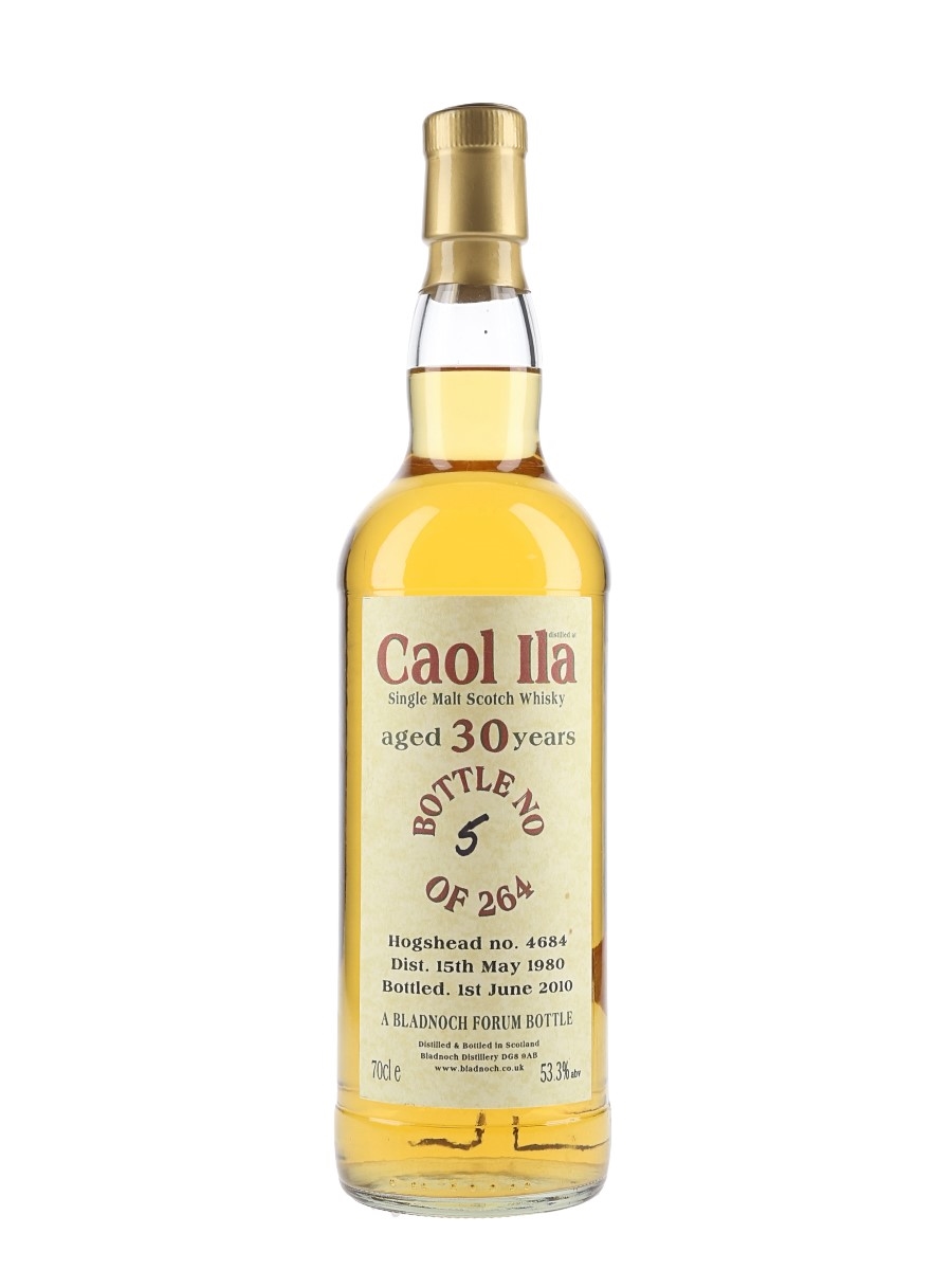 Caol Ila 1980 30 Year Old Cask 4684 Bottled 2010 - Bladnoch Forum 70cl / 53.3%