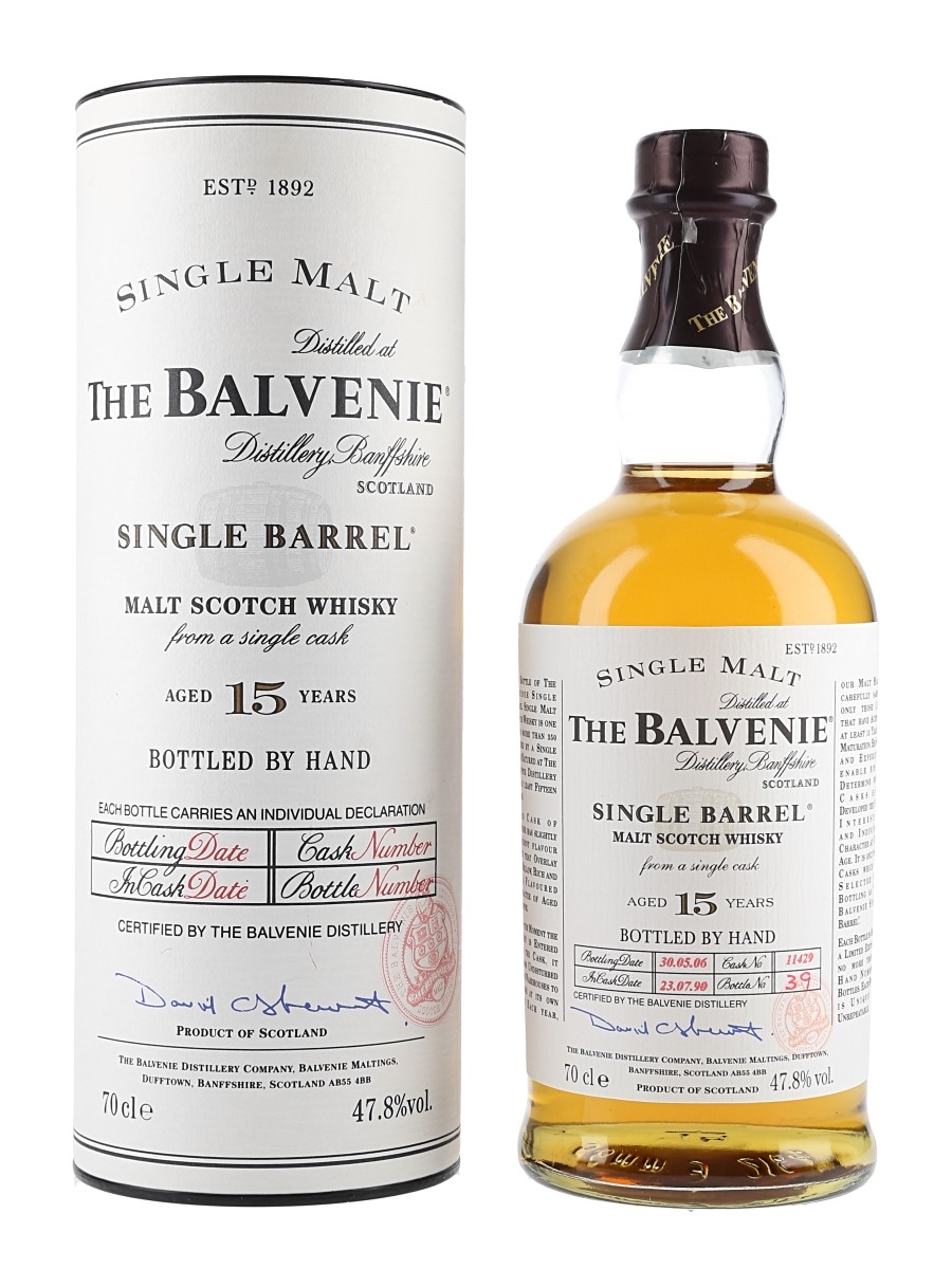 Balvenie 1990 15 Year Old Single Barrel Cask 11429 Bottled 2006 70cl / 47.8%