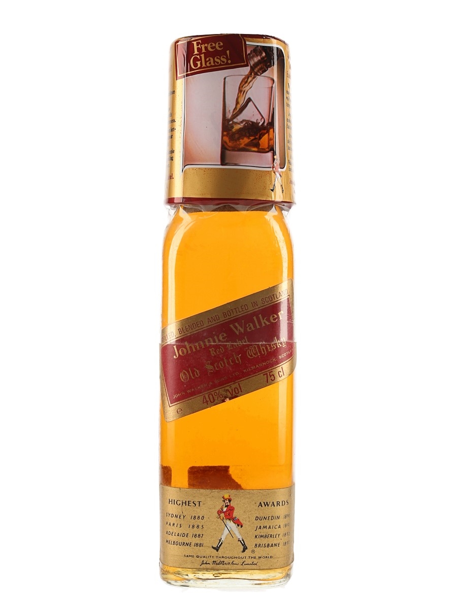 Johnnie Walker Red Label & Glass Bottled 1980s 75cl / 40%