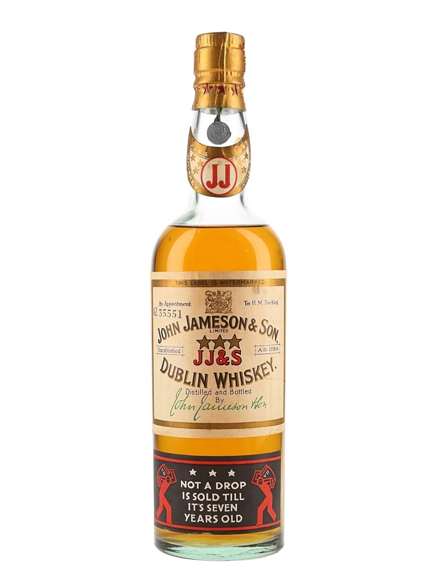 John Jameson & Son 3 Star 7 Year Old Bottled 1940s 75cl