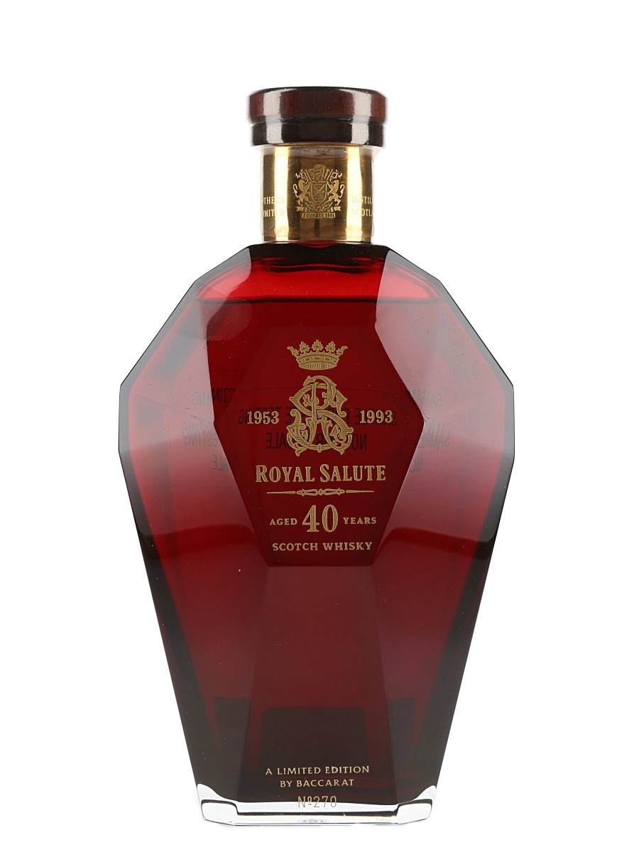 Royal Salute 40 Year Old Baccarat Crystal - 40th Anniversary Ruby Decanter 70cl / 40%
