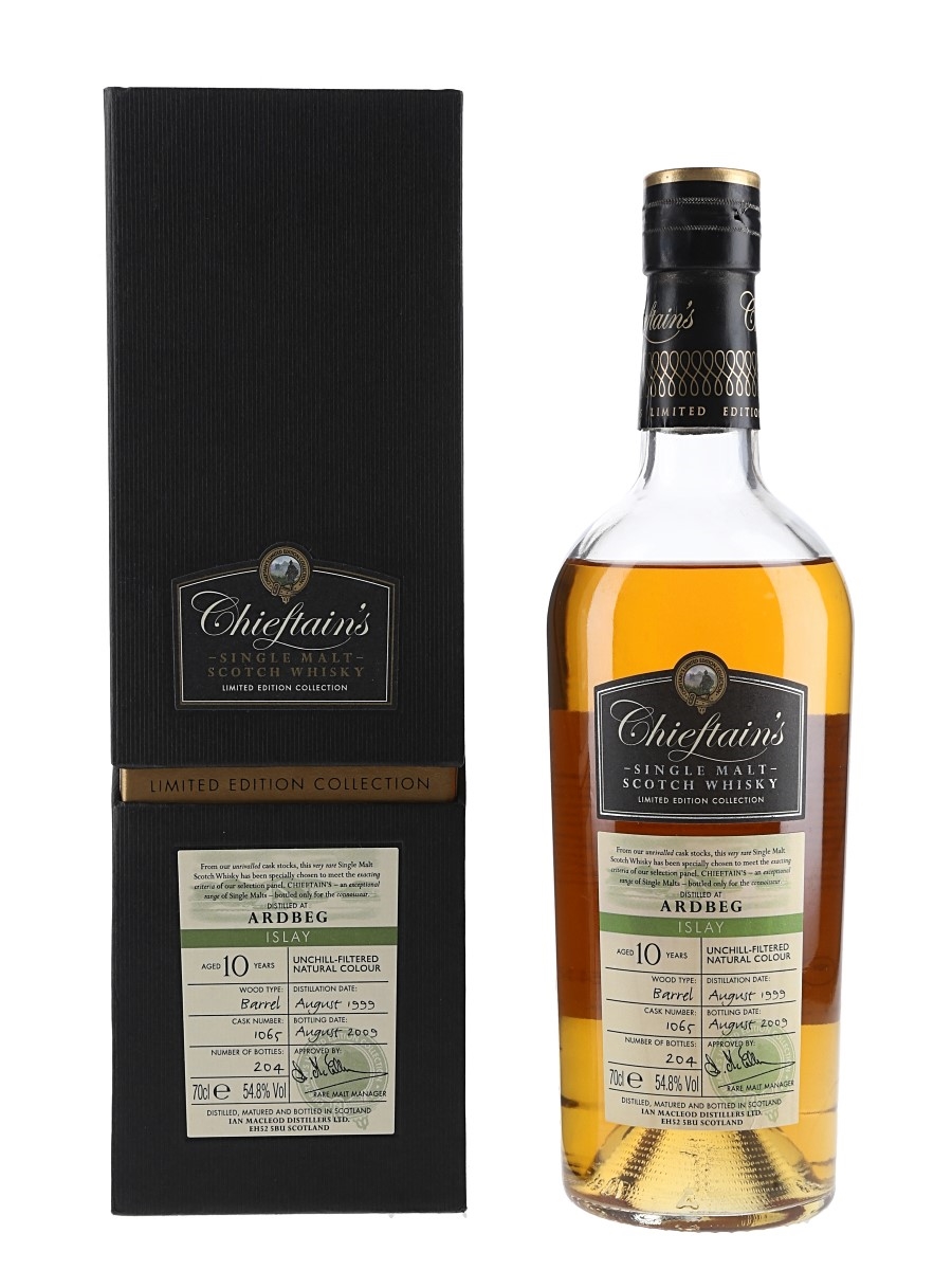 Ardbeg 1999 10 Year Old Cask 1065 Bottled 2009 - Chieftain's Limited Edition Collection 70cl / 54.8%
