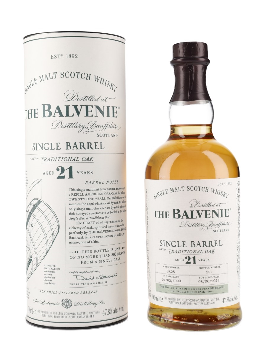 Balvenie 1999 21 Year Old Cask 3828 Bottled 2021 - Single Barrel Refill Traditional Oak 70cl / 47.8%