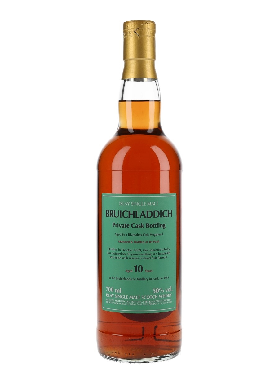 Bruichladdich 2009 10 Year Old Rivesaltes Cask 3653 Private Cask Bottling 70cl / 50%