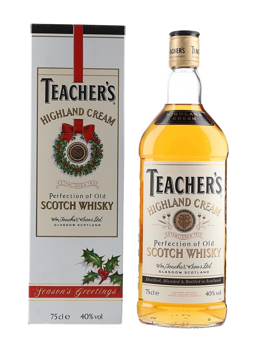 Teacher's Highland Cream Bottled 1980s - Season's Greetings 75cl / 40%