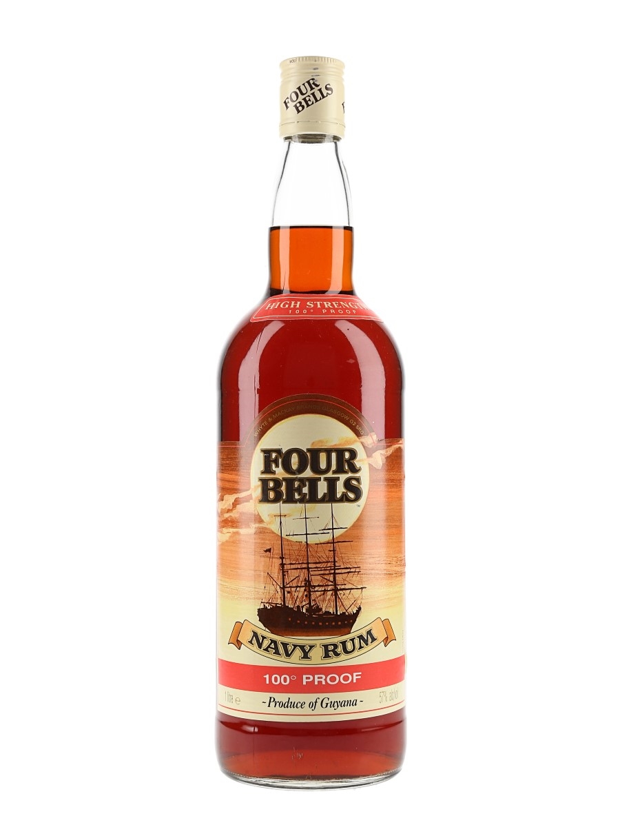 Four Bells 100 Proof Navy Rum Bottled 1990s - Whyte & Mackay 100cl / 57%