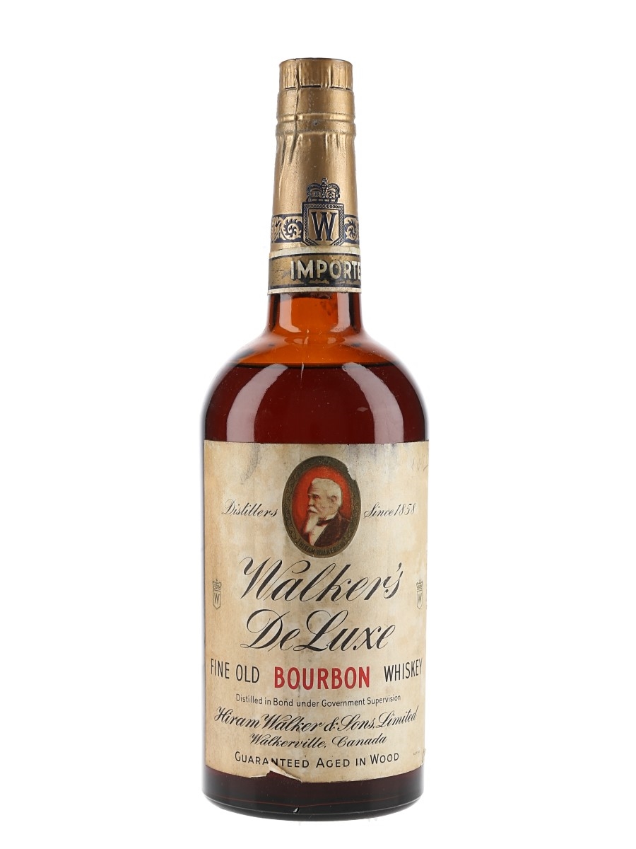 Walker's De Luxe Fine Old Bourbon Whiskey Bottled 1950s - Hiram Walker 75cl / 40%