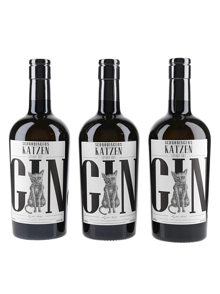 Schrodinder's Katzen London Dry Gin Bottled 2021 - Batch 024 3 X 50cl / 44%