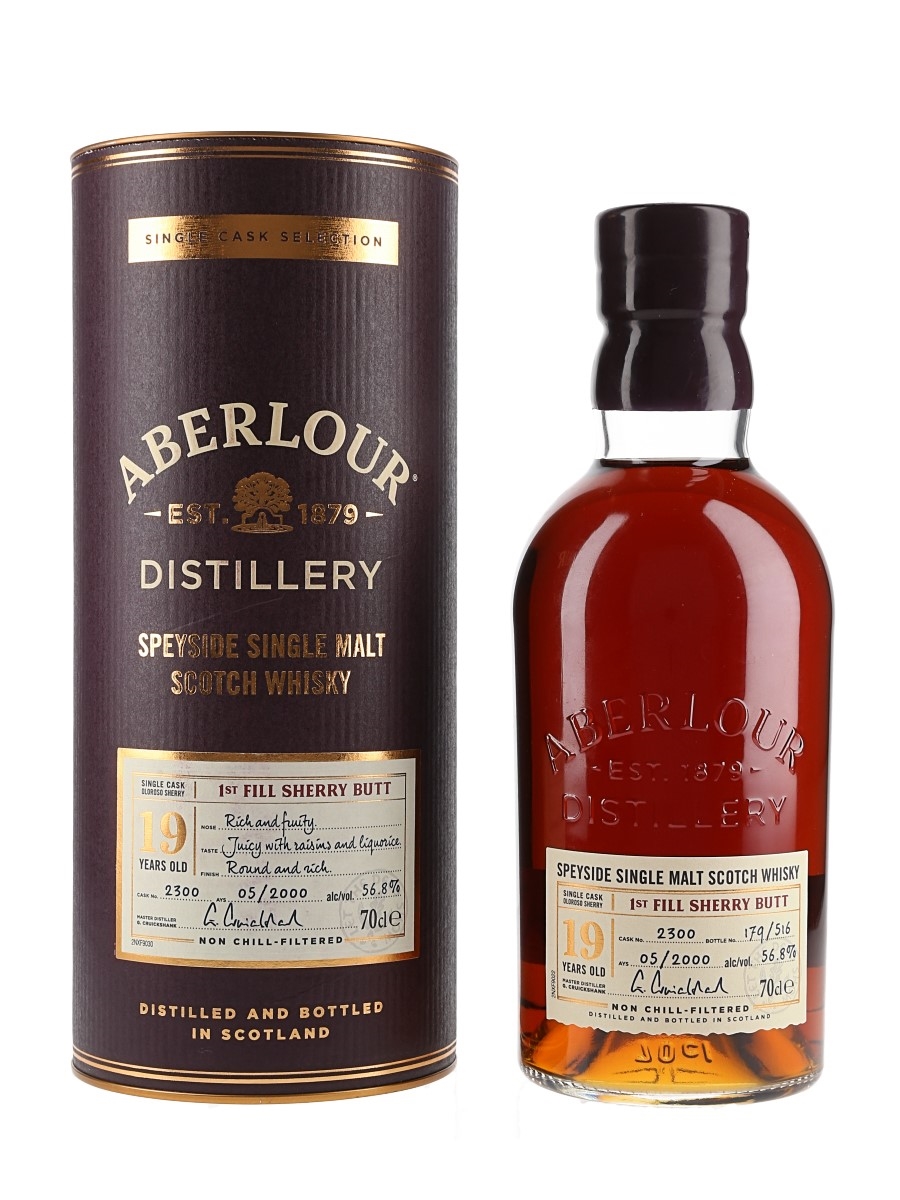Aberlour 2000 19 Year Old First Fill Sherry Butt Bottled 2020 70cl / 56.8%