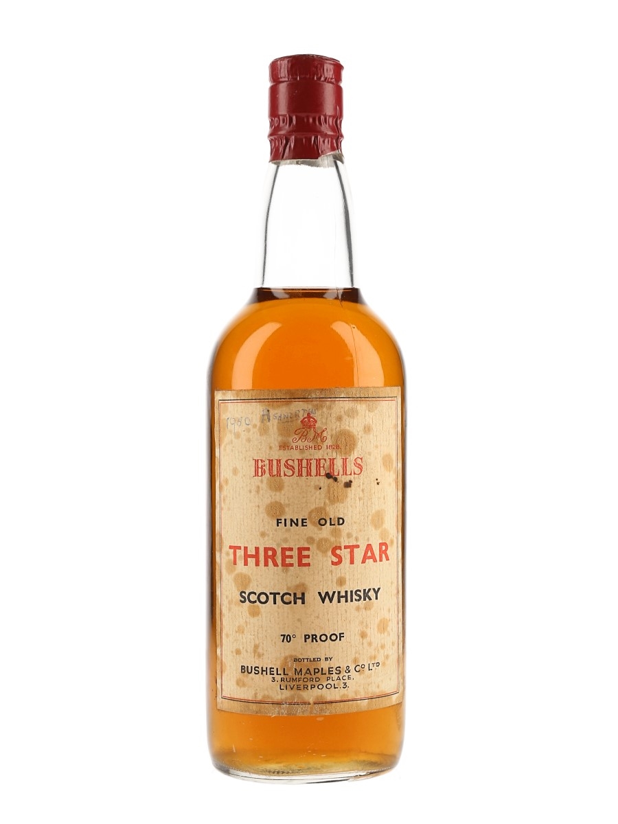 Bushells Three Star Scotch Whisky Bottled 1950s-1960s 75cl / 40%