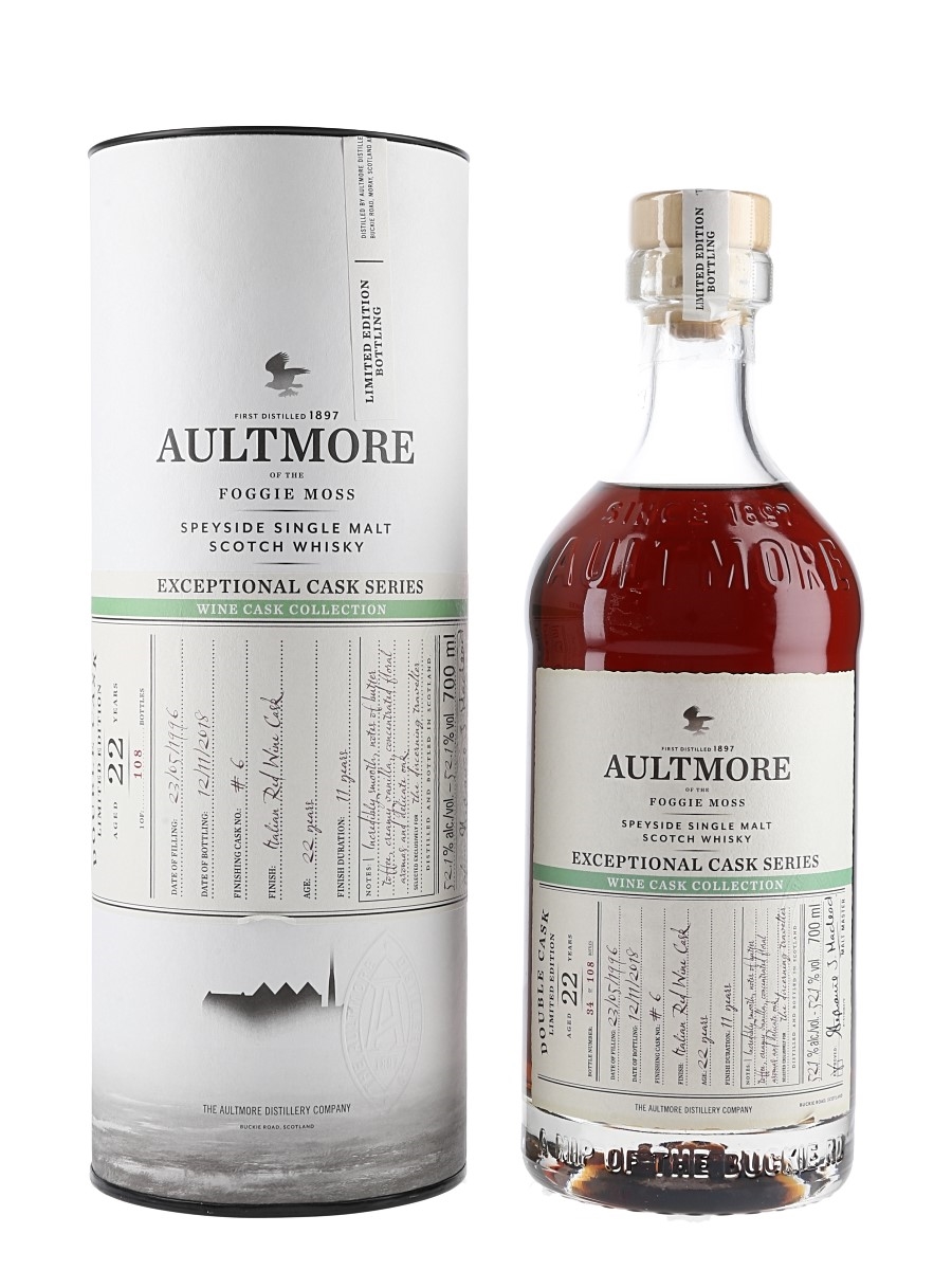 Aultmore 1996 22 Year Old Cask 6 Bottled 2018 - Wine Cask Finish - Exceptional Cask Series 70cl / 52.1%