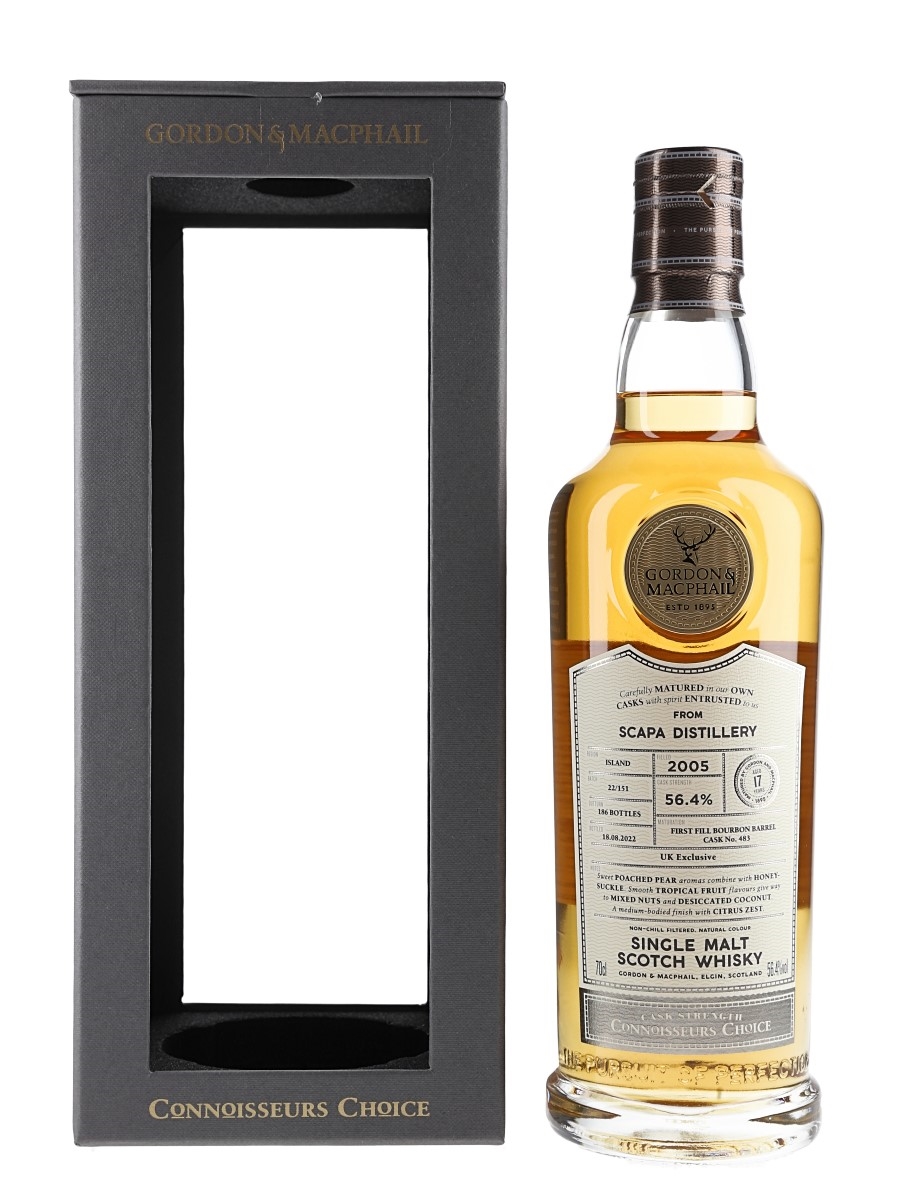 Scapa 2005 17 Year Old Connoisseurs Choice Bottled 2022 - Gordon & MacPhail 70cl / 56.4%