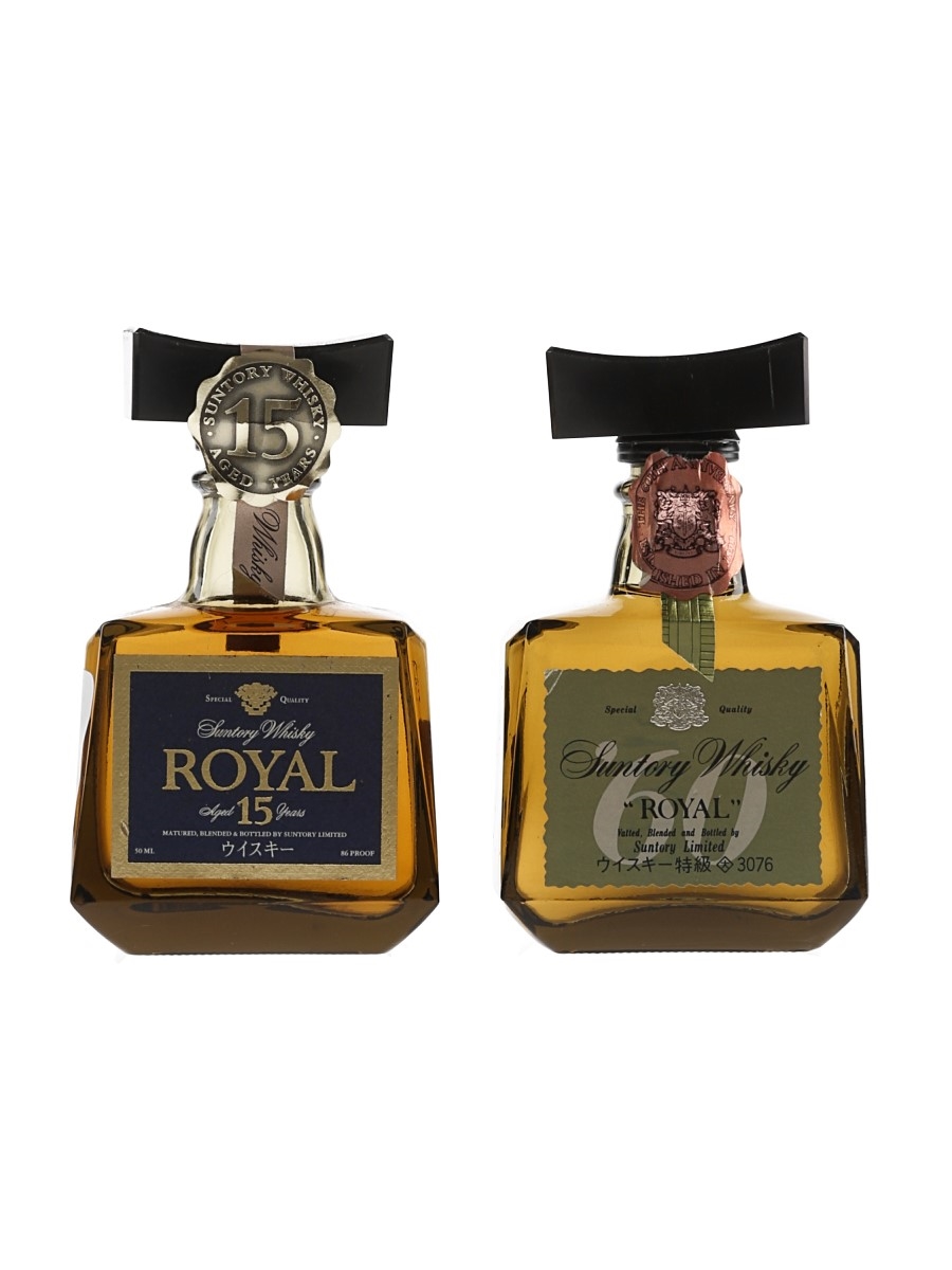 Suntory Royal & Suntory Royal 15 Year Old Bottled 1980s-1990s 2 x 5cl / 43%