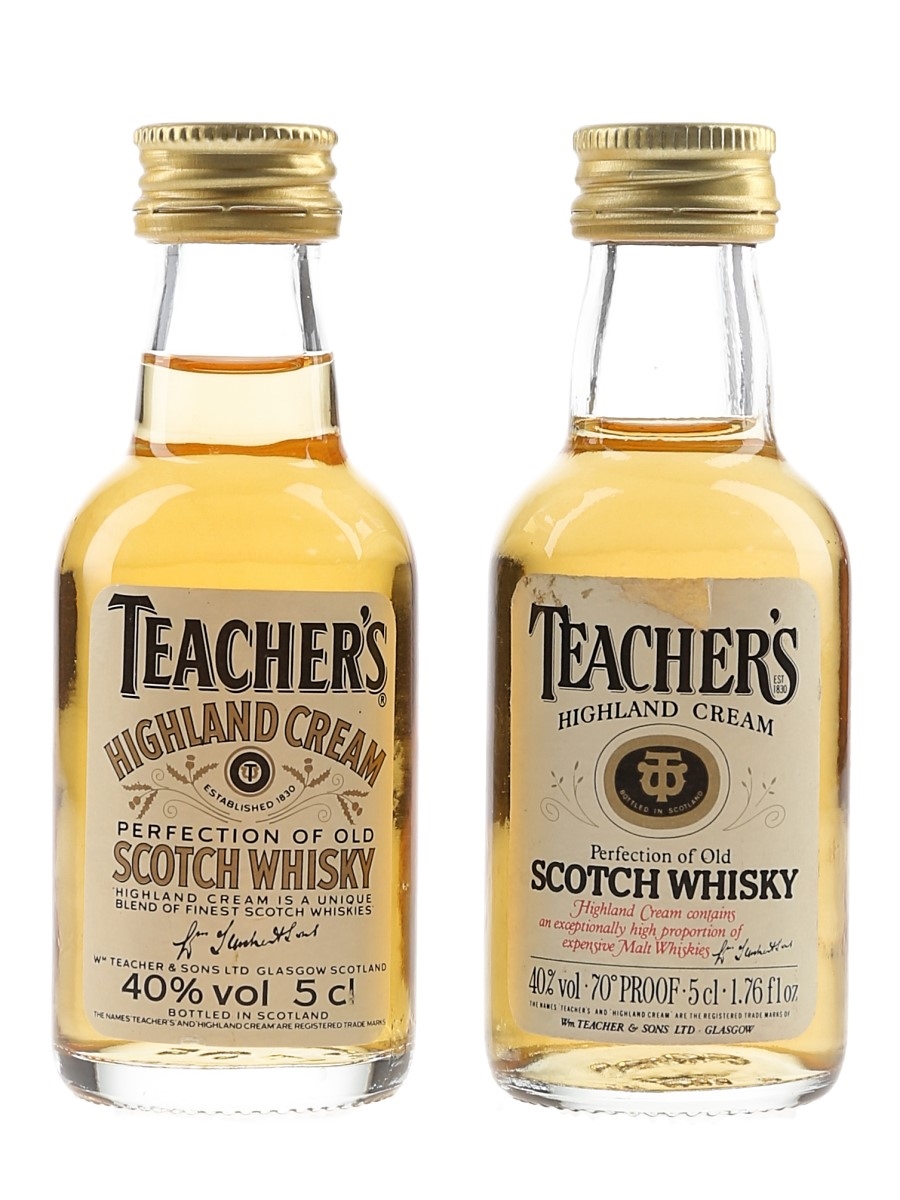 Teacher's Highland Cream Bottled 1980s-1990s 2 x 5cl / 40%