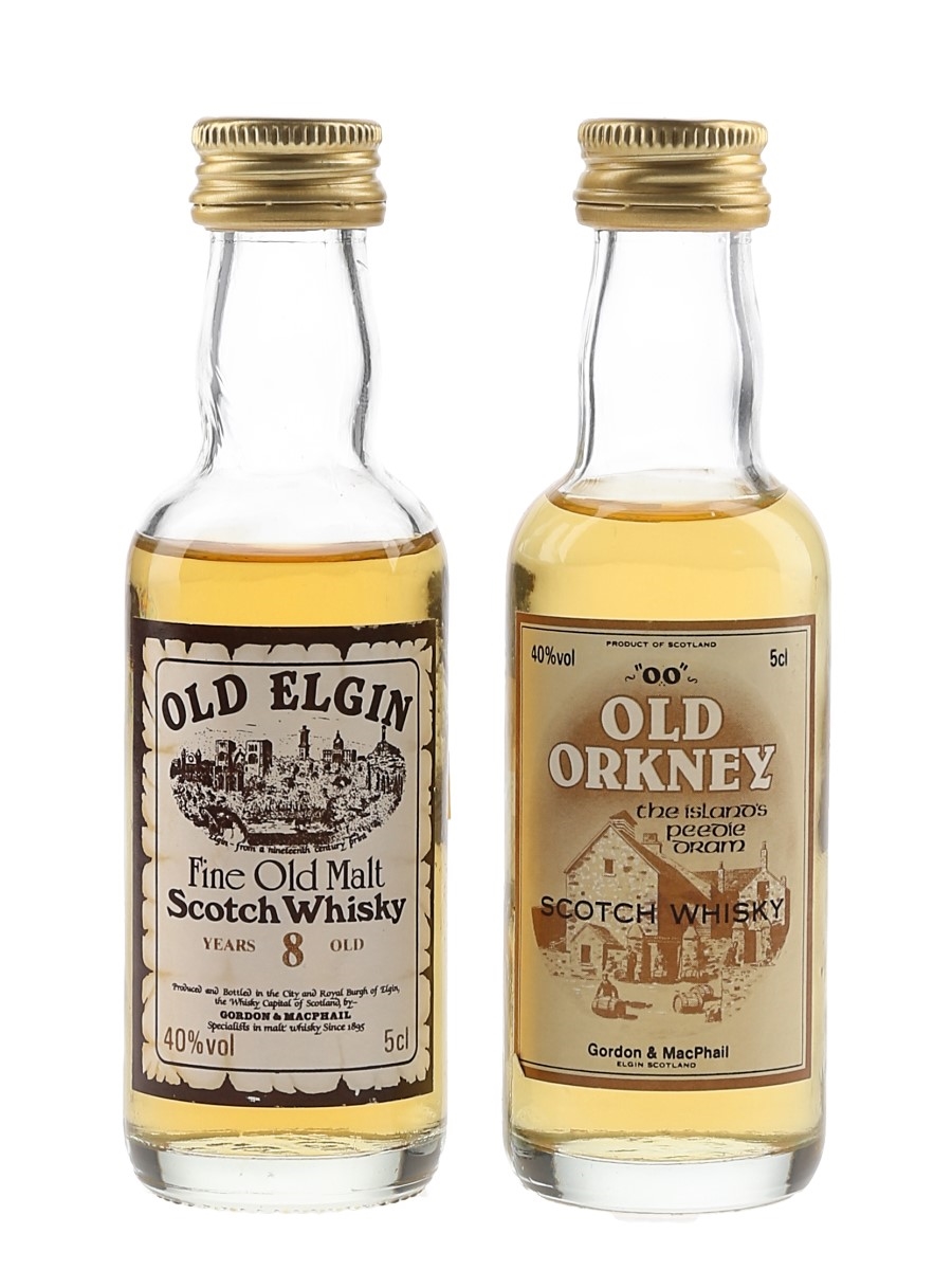 Old Elgin 8 Year Old & Old Orkney Bottled 1980s - Gordon & MacPhail 2 x 5cl / 40%