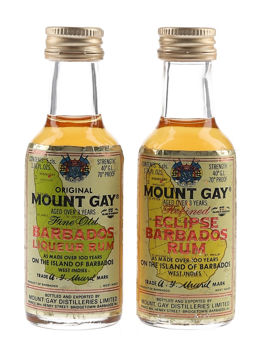 Mount Gay Eclipse 3 Year Old Bottled 1970s-1980s 2 x 5cl / 40%