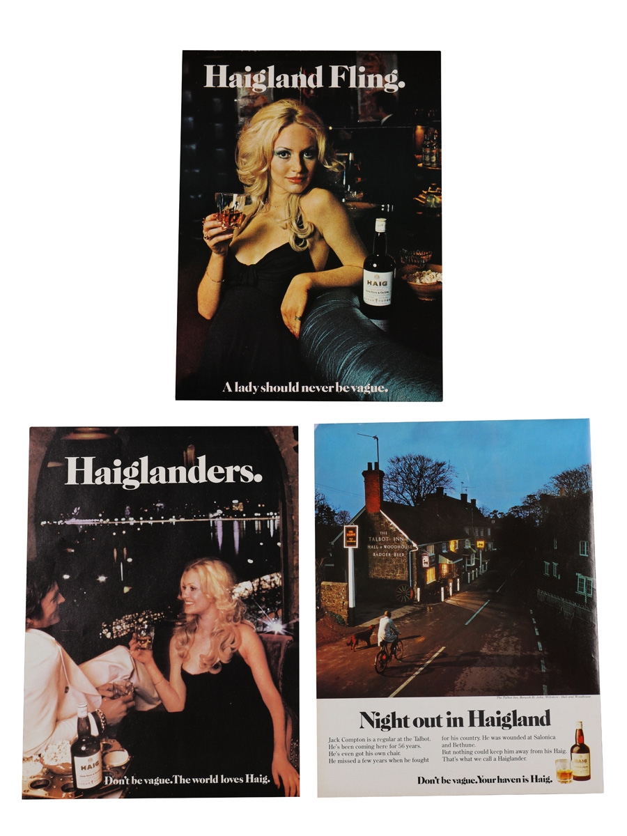 Haig Prints 1970s Advertising Prints 3x 22cm x 30cm