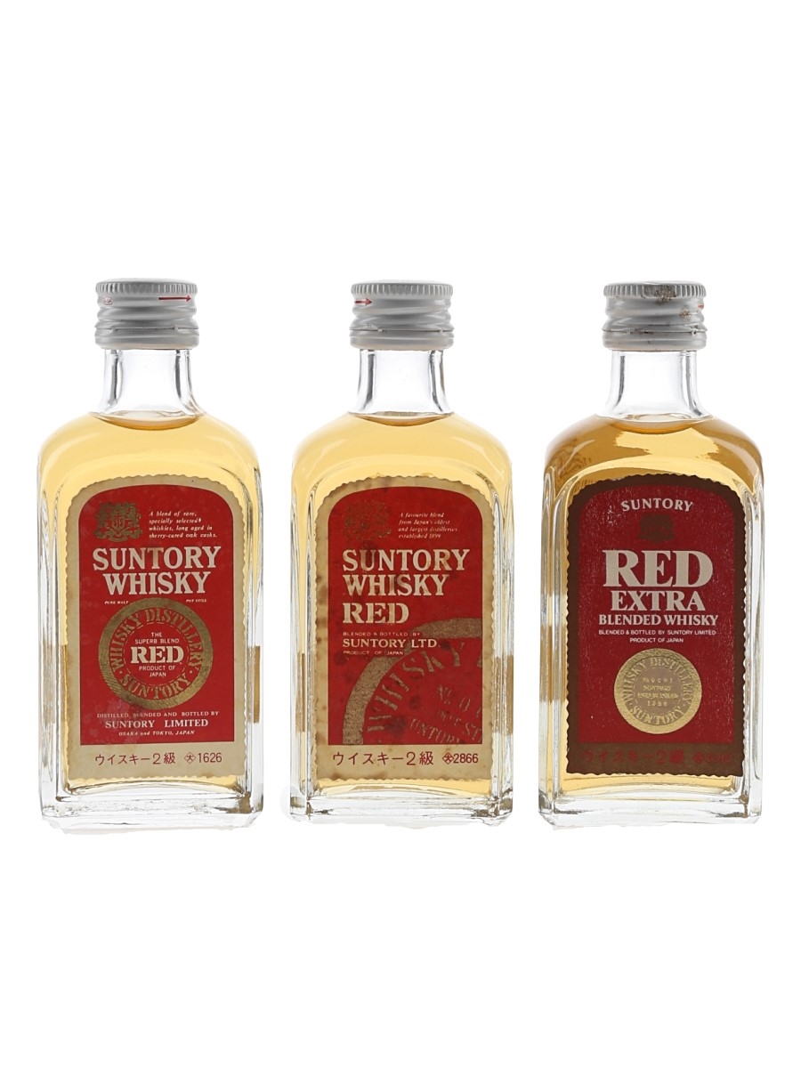 Suntory Red Label Bottled 1970s-1980s 3 x 5cl / 39%