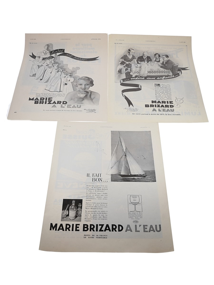 9 Advertising Prints from the first half of 1930s Marie Brizard, Byrrh, Le Porto 