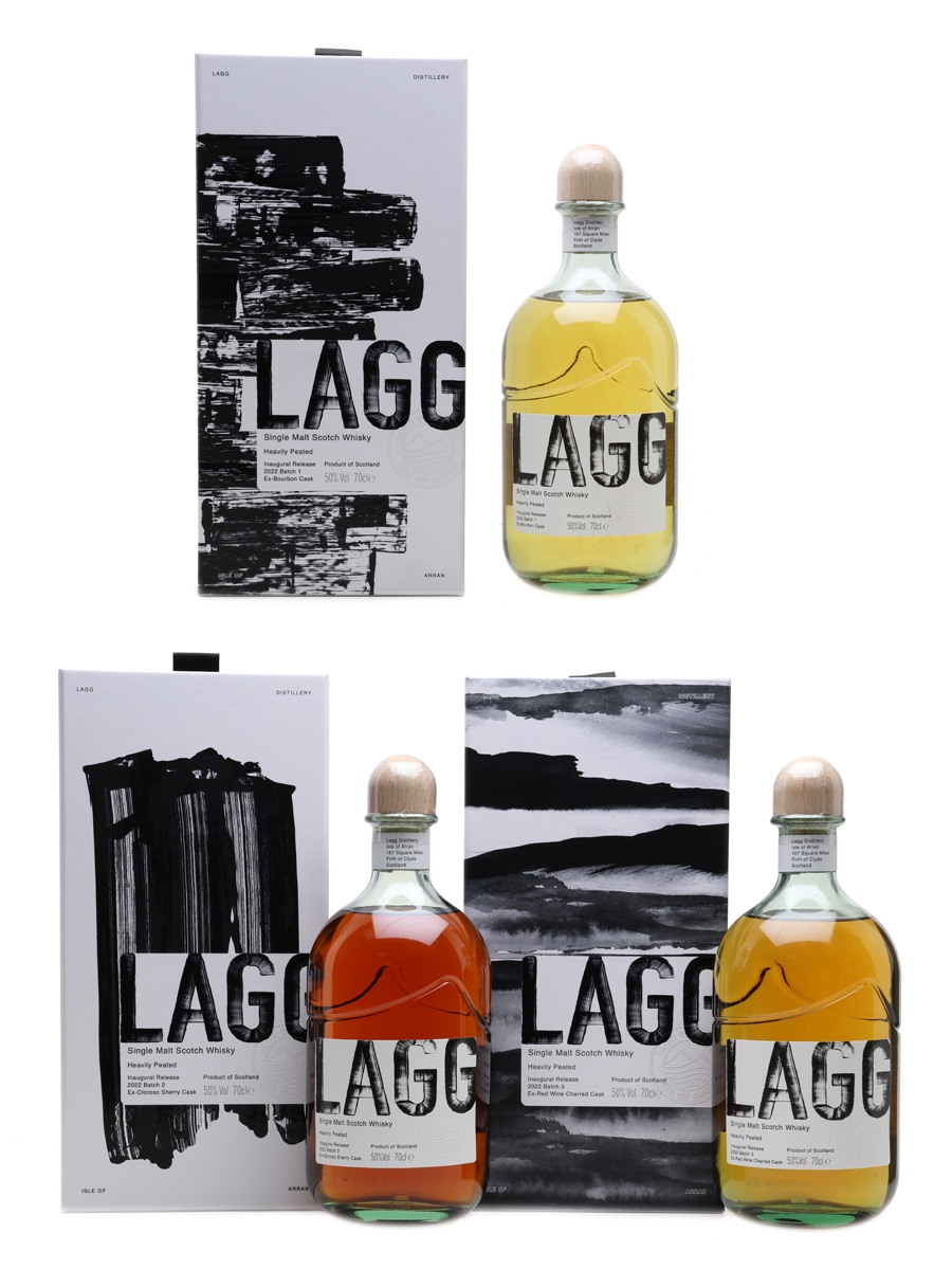 Lagg Batch 1, 2 & 3 Bottled 2022 - Inaugural Release 3 x 70cl / 50%