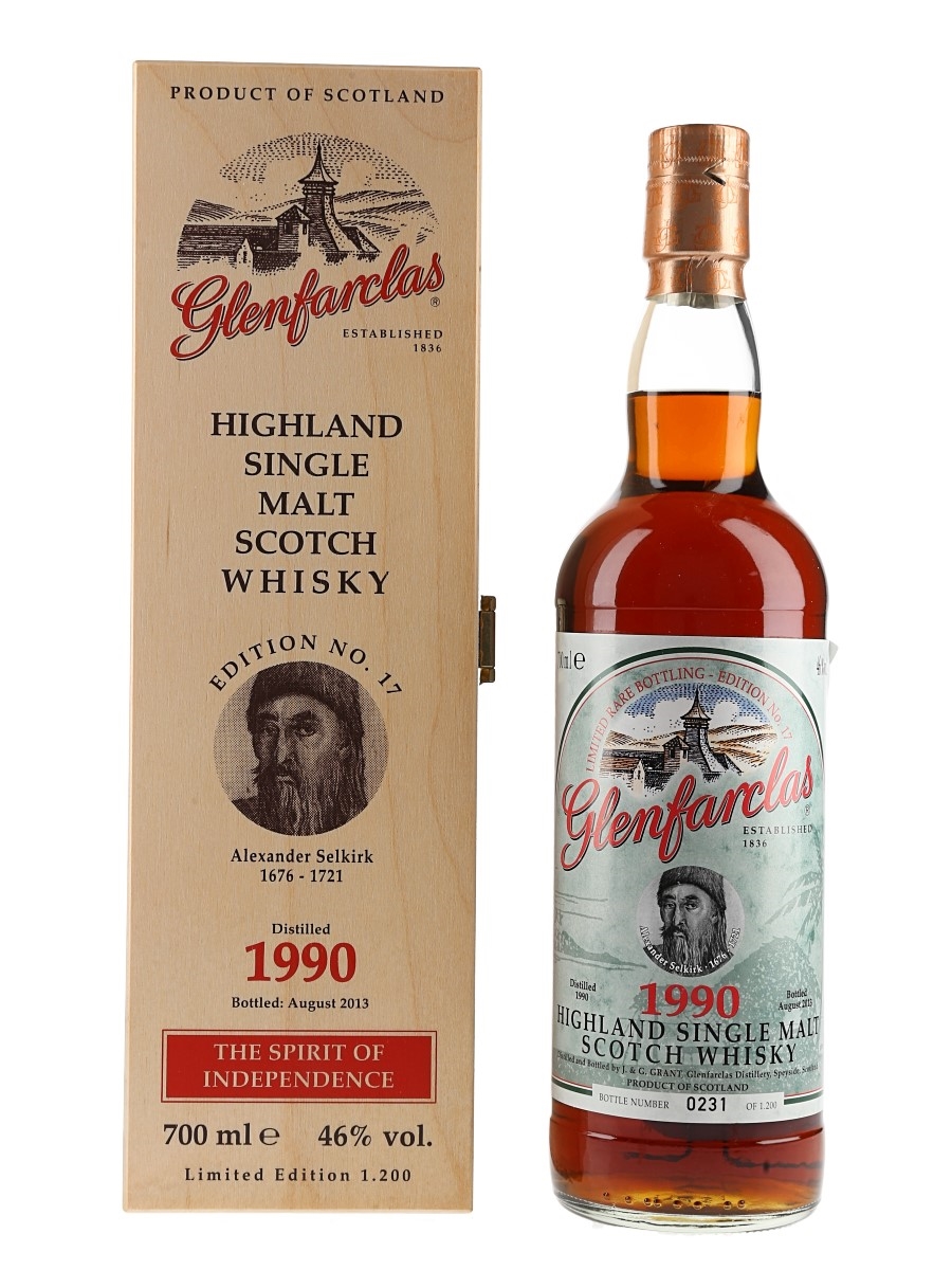 Glenfarclas 1990 The Spirit Of Independence Bottled 2013 - Edition No.17 - Alexander Selkirk 70cl / 46%
