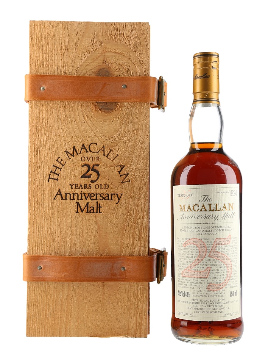 Macallan 1970 25 Year Old Anniversary Malt Bottled 1996 - Remy Australia Ltd. 70cl / 43%