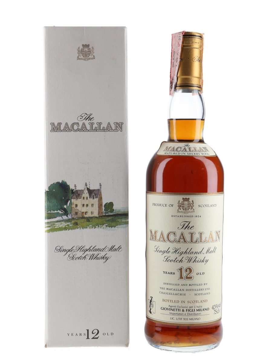 Macallan 12 Year Old Bottled 1980s-1990s - Giovinetti 75cl / 43%
