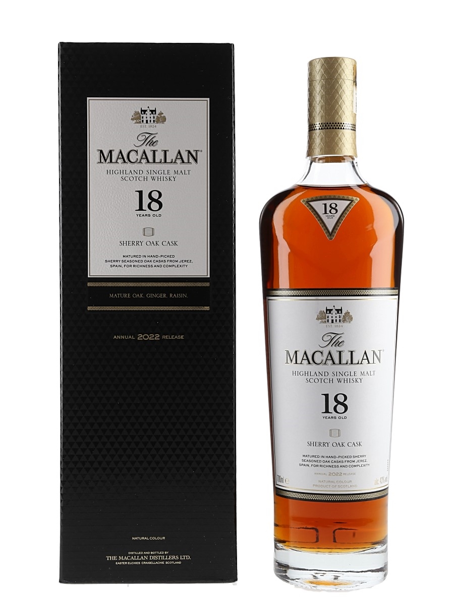 Macallan 18 Year Old Sherry Oak Annual 2022 Release 70cl / 43%