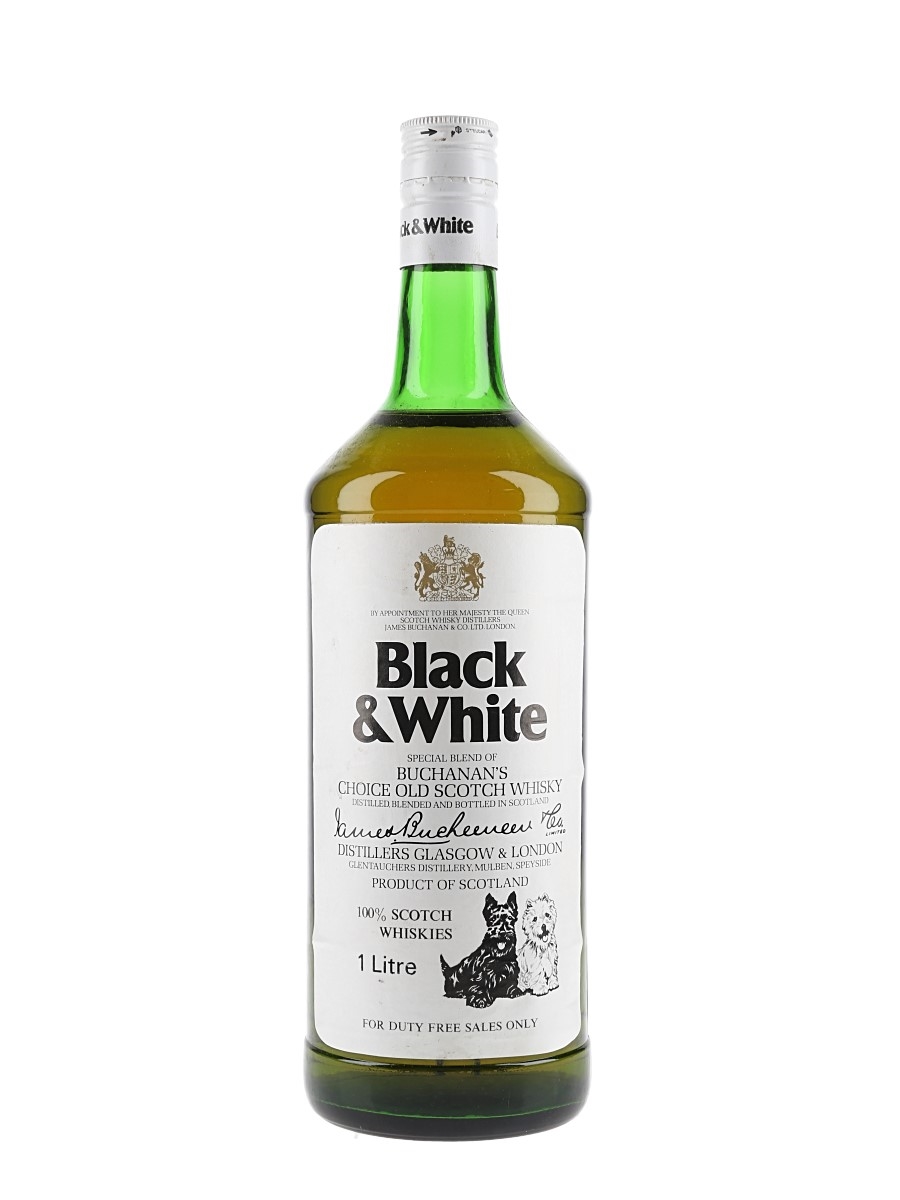 Buchanan's Black & White Bottled 1980s - Duty Free 100cl