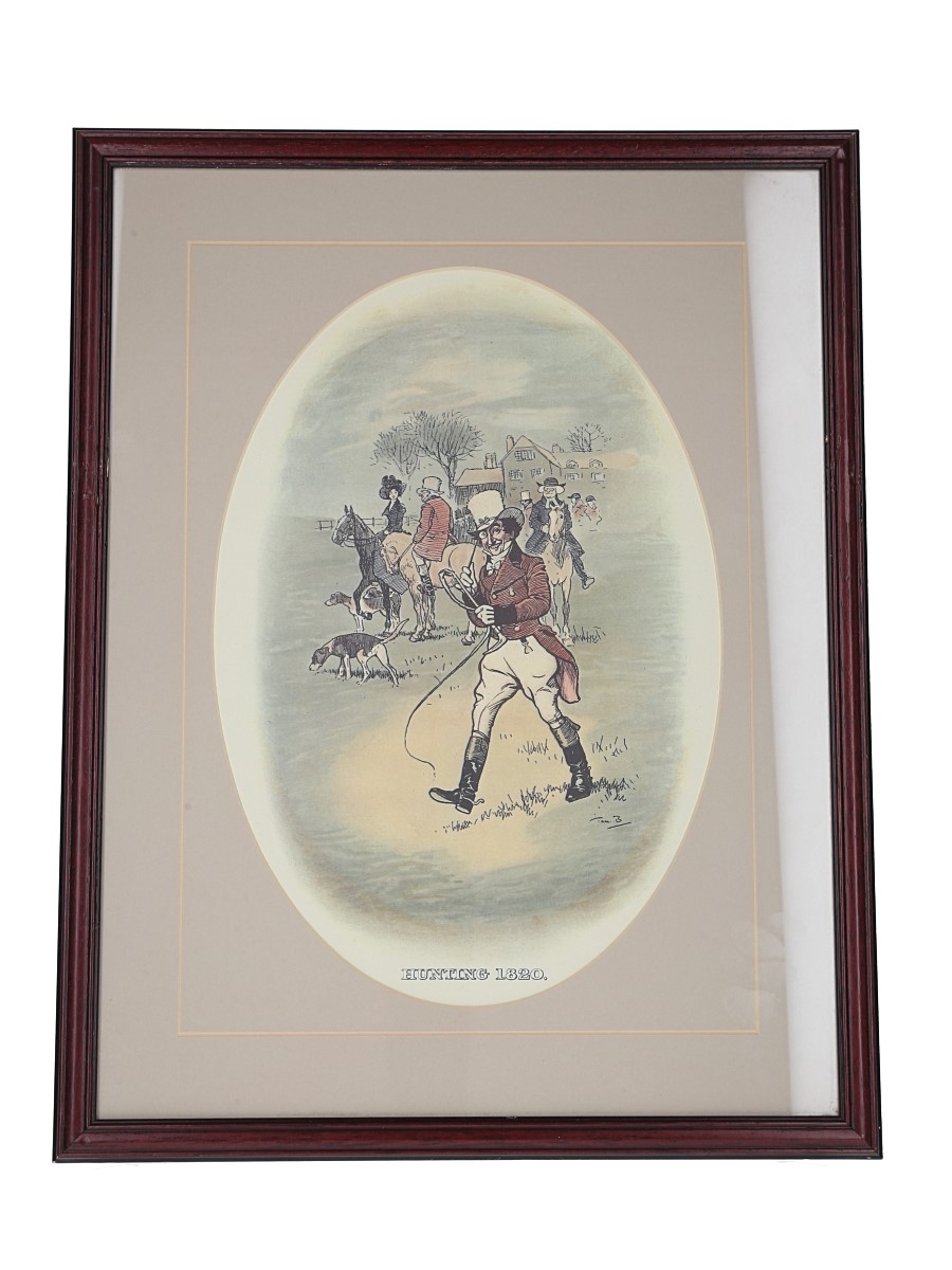 Johnnie Walker Sporting Print - Hunting 1820 Early 20th Century - Tom Browne 48cm x 37cm