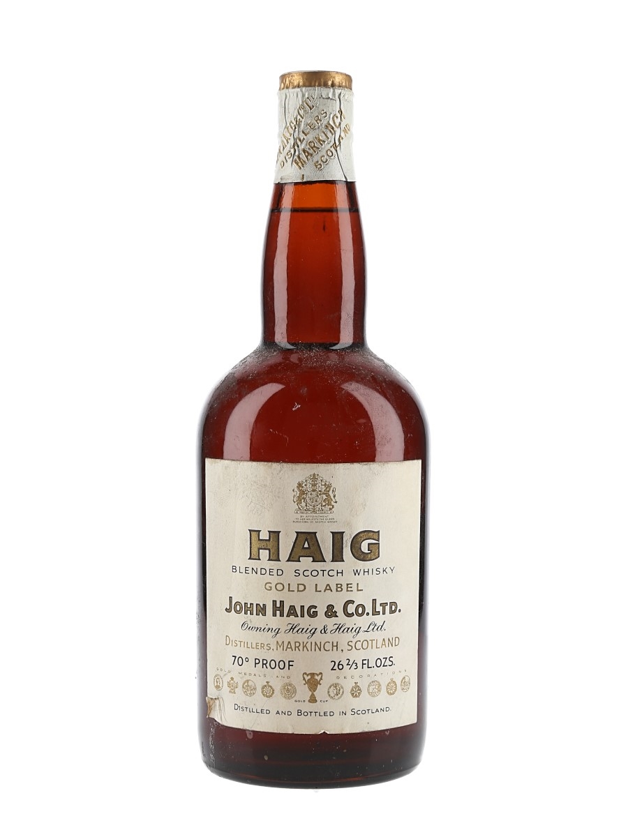 Haig's Gold Label Spring Cap Bottled 1950s 75.7cl