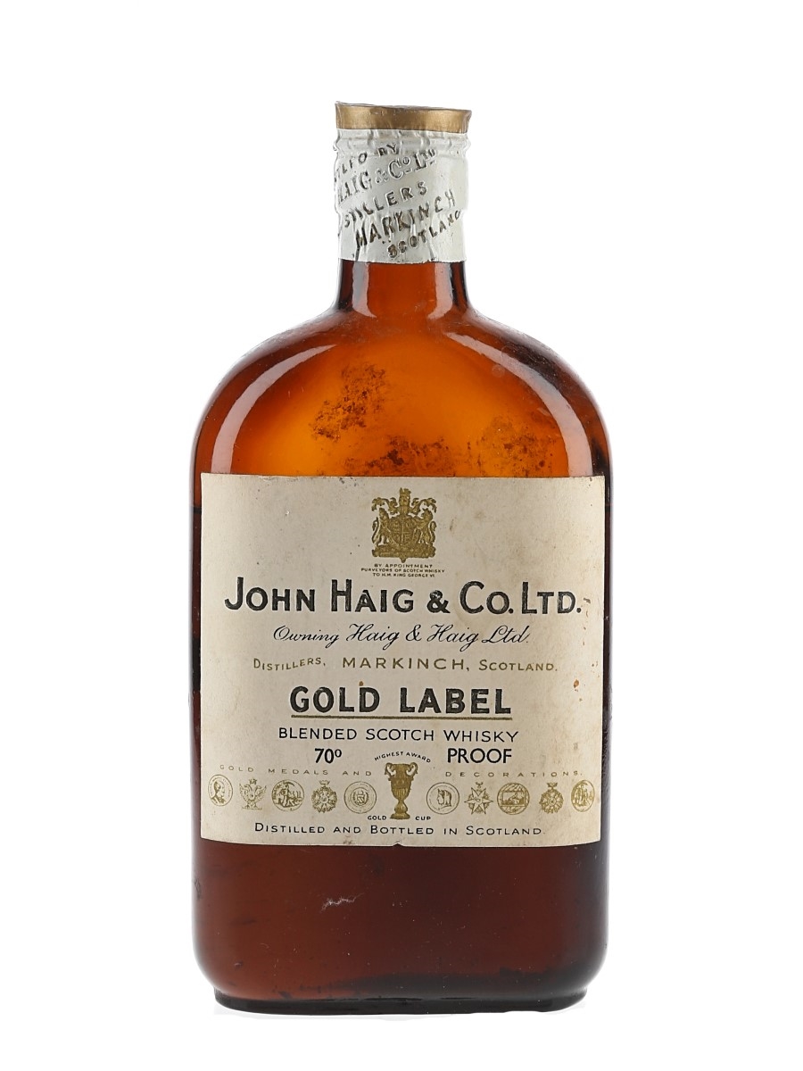 John Haig & Co. Gold Label Spring Cap Bottled 1940s 37.5cl / 40%