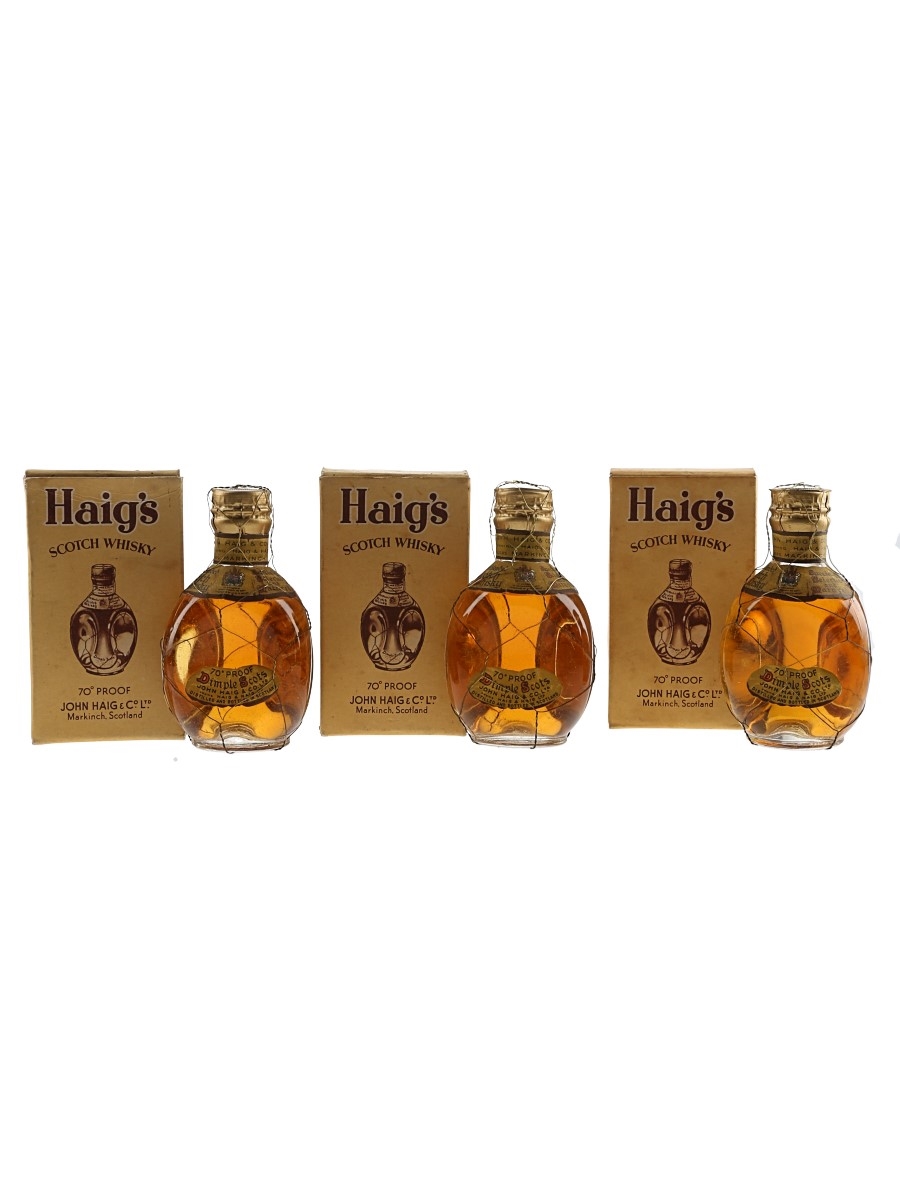 Haig's Dimple Spring Cap Bottled 1950s 3 x 5cl / 40%