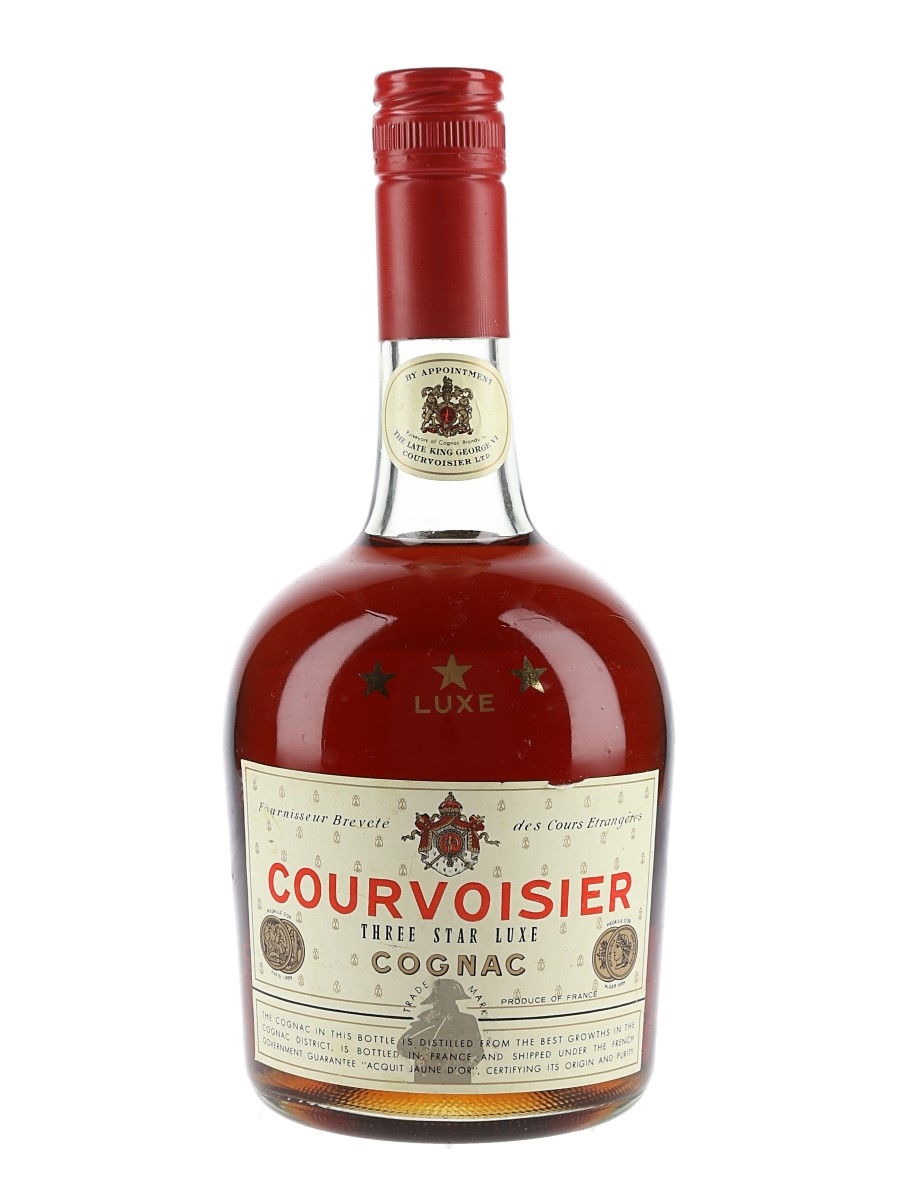 Courvoisier 3 Star Luxe Bottled 1970s - Duty Free 68cl / 40%