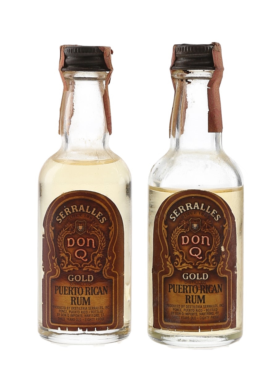 Serralles Don Q Gold 3 Year Old Bottled 1970s 2 x 5cl / 40%