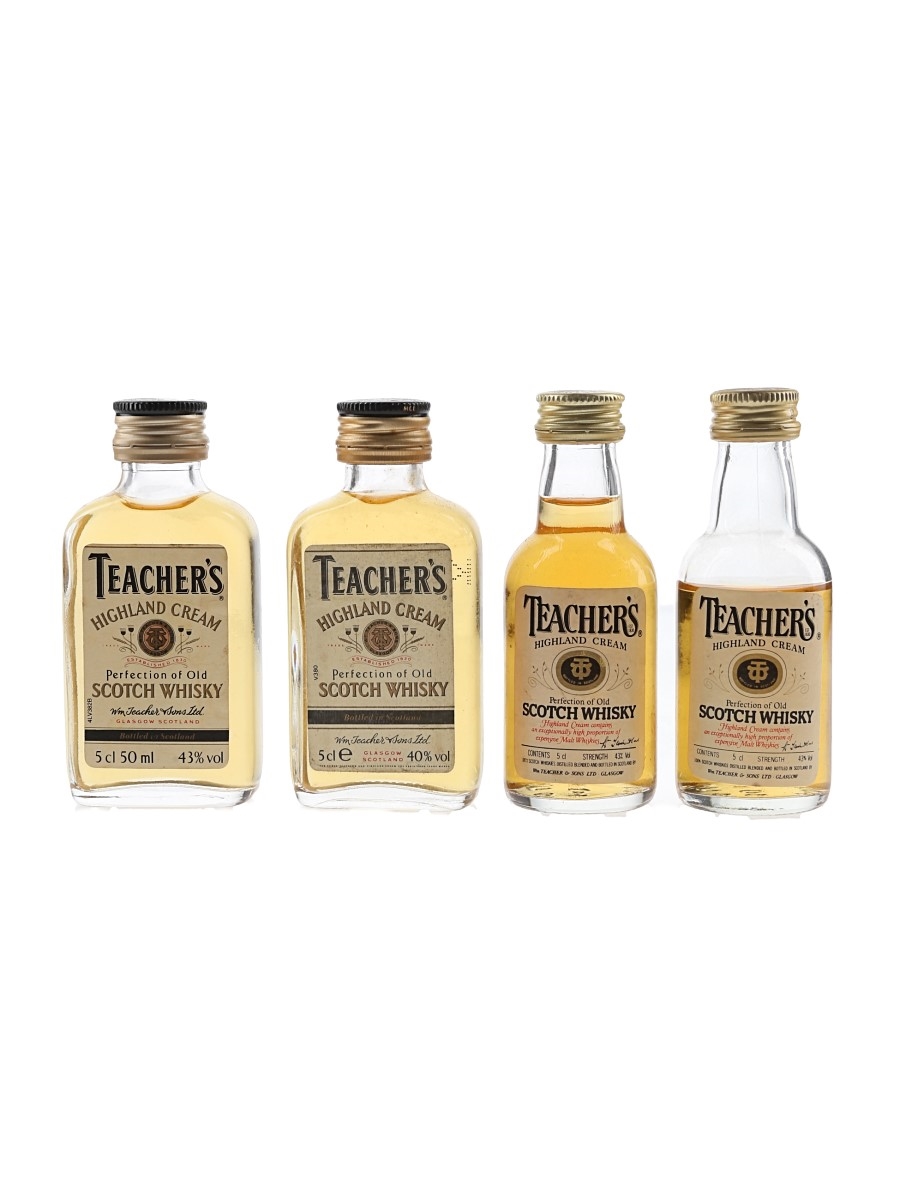 Teacher's Highland Cream Bottled 1970s-1990s 4 x 5cl