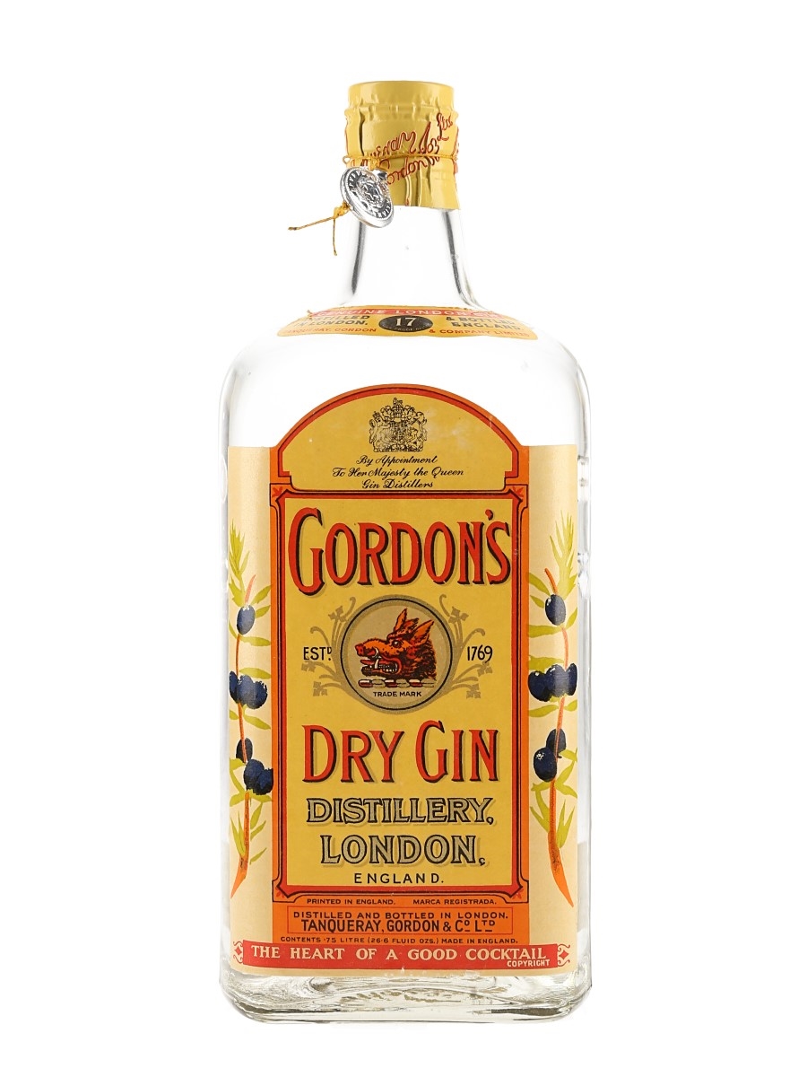 Gordon's Dry Gin Spring Cap Bottled 1950s-1960s - Wax & Vitale 75cl / 47%