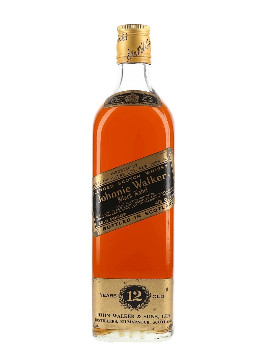 Johnnie Walker Black Label 12 Year Old Bottled 1970s - Somerset Importers, New York 75.7cl / 43.4%