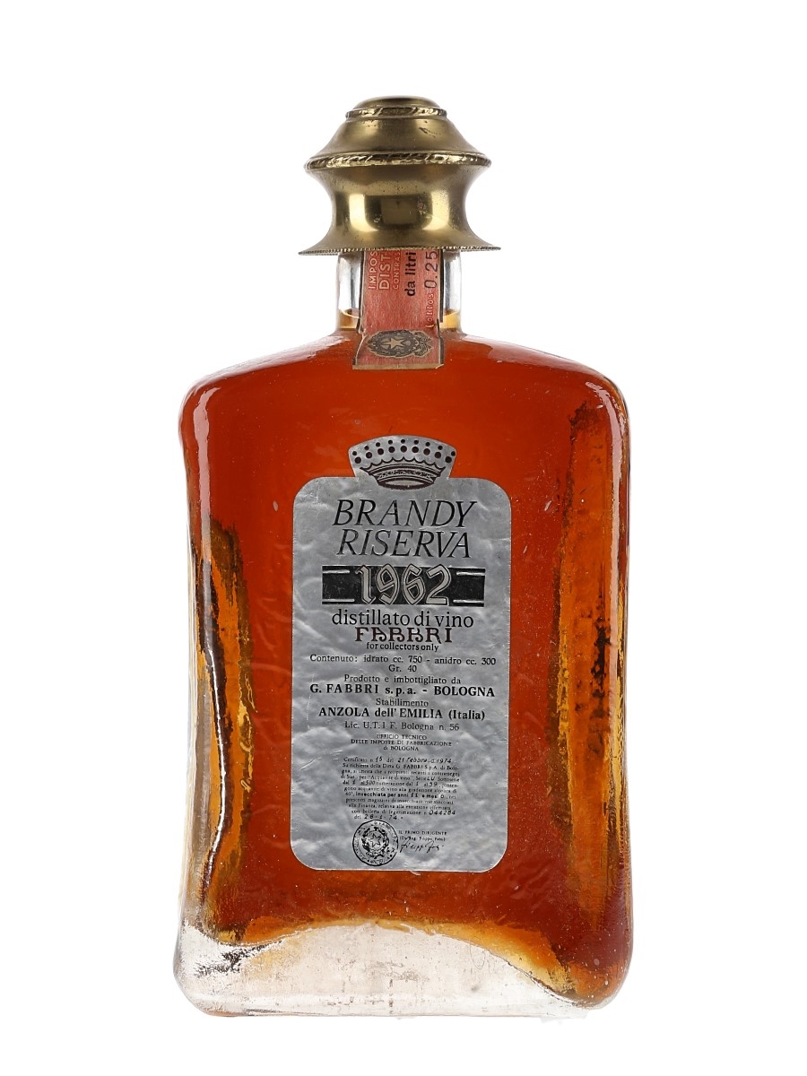 Fabbri Brandy Riserva 1962 Bottled 1970s 75cl / 40%