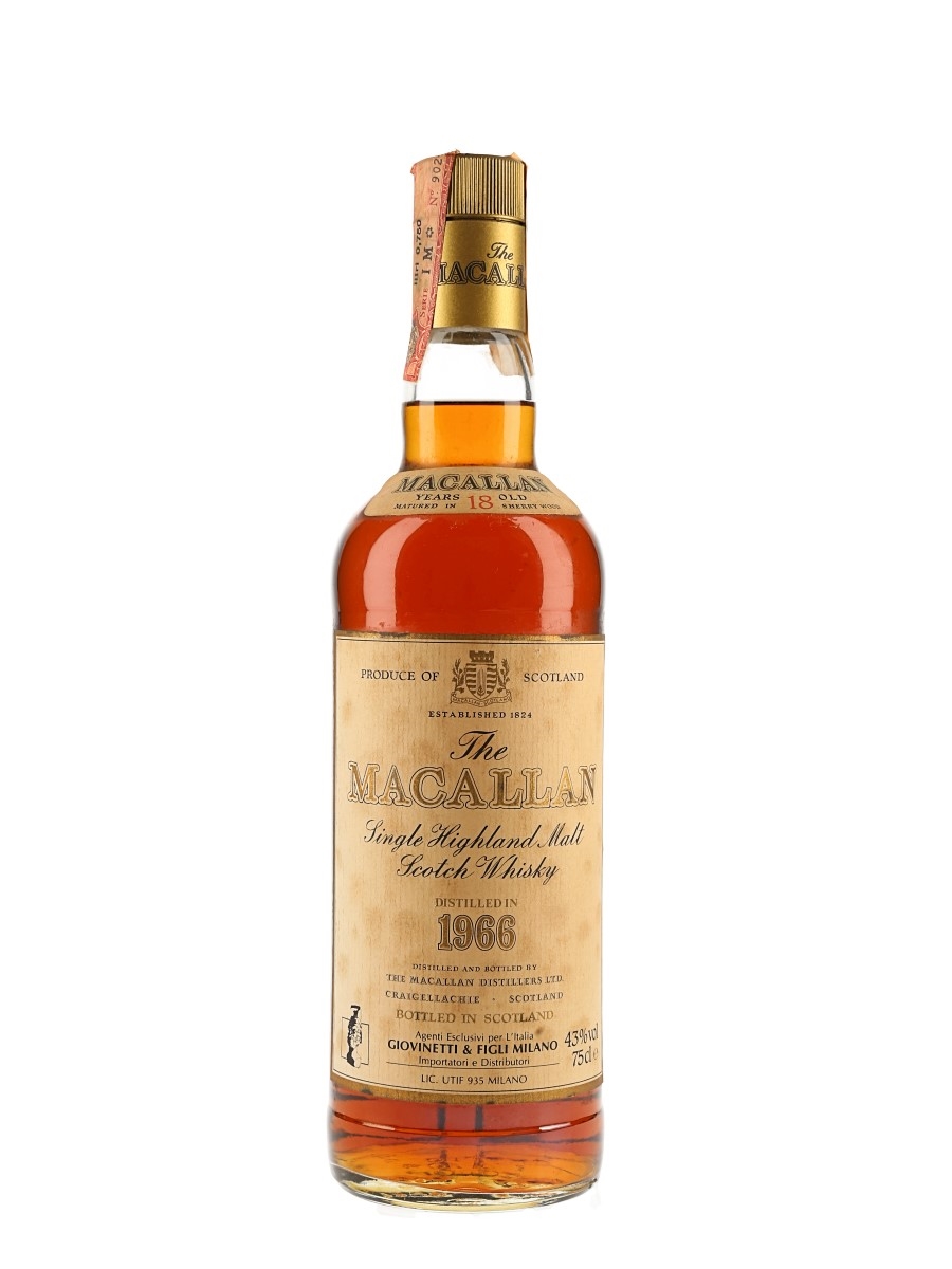 Macallan 1966 18 Year Old Bottled 1980s - Giovinetti 75cl / 43%