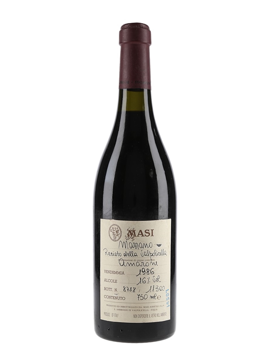 1986 Masi Recioto Della Valpolicella Amarone Mazzano Single Vineyard 75cl / 16%